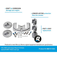 Quicksilver 888761Q04 Aluminum Anode Kit for MerCruiser Bravo III Drives