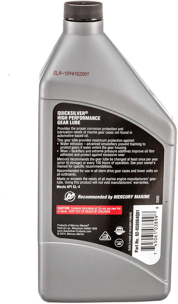 Mercury/Quicksilver Gear Lube High Perf Quart 946ml CM Marine